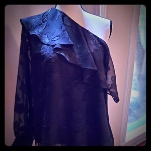 New Cece Black one shoulder top from Neiman Marcus